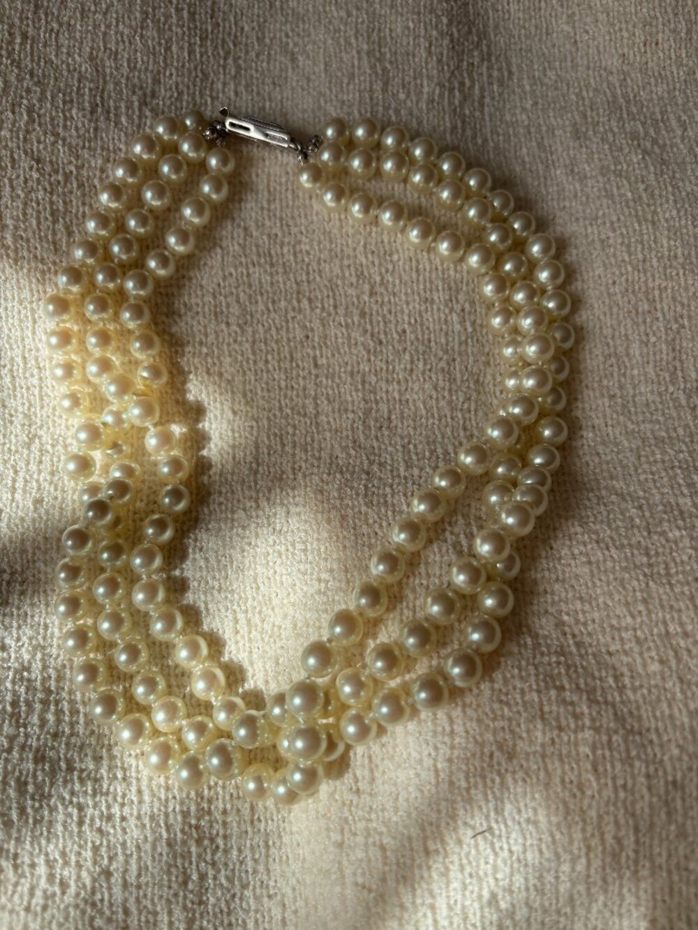 ICONIC Jackie O. Barbara Bush 3-Strand Pearls - Vintage Carolee - Signed